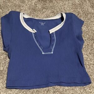 Urban Outfitters blue ribbed crop top